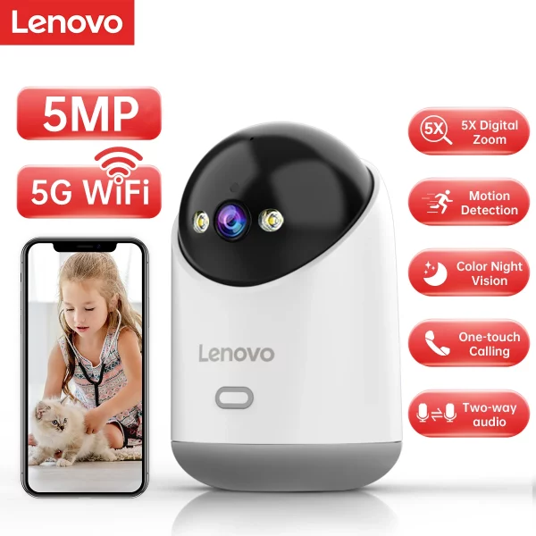 caméra de surveillance intérieur lenovo 5mp wifi